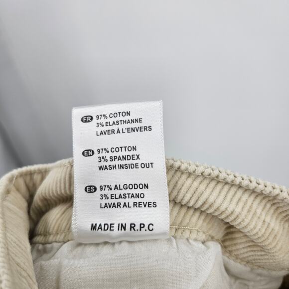 Oraije Paris Pants Cream Corduroy Flared Bootcut High Waist Trousers Size L/40 - Picture 5 of 5